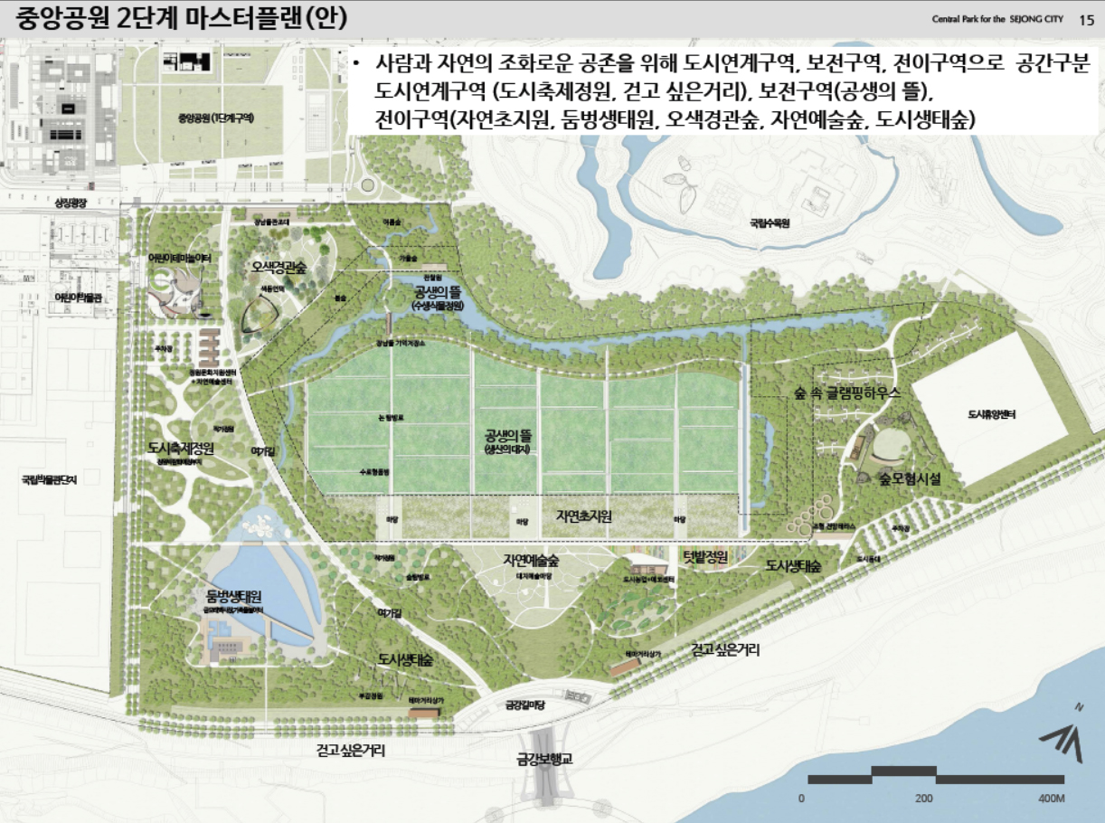 세종시 중앙공원 2단계 마스터플랜(안), 자료=한국토지주택공사 제공