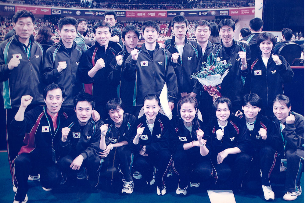 베이징 올림픽 선수단과 찍은 기념사진